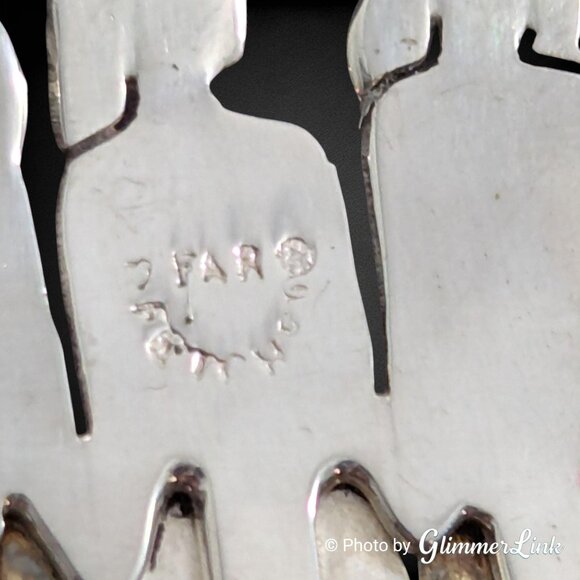 Vintage Far Fetched Tri Tone Sterling Silver Copper Brass Sisterhood Brooch - Picture 6 of 7